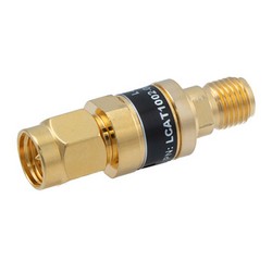 Picture of 2W/7 dB RF Fixed Attenuator, SMA Male to SMA Female Brass Gold Body Up to 3 GHz