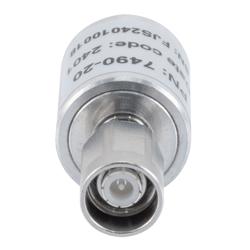 Picture of 5W/20dB RF Fixed Attenuator, NEX10 Male to NEX10 Female Aluminum Body Up to 6 GHz