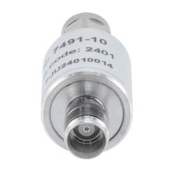 Picture of 10W/10dB RF Fixed Attenuator, NEX10 Male to NEX10 Female Aluminum Body Up to 6 GHz