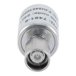 Picture of 10W/6dB RF Fixed Attenuator, NEX10 Male to NEX10 Female Aluminum Body Up to 6 GHz