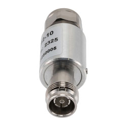 Picture of 5W/10 dB RF Fixed Attenuator, 2.2-5 Male to 2.2-5 Female Brass Body DC to 6 GHz