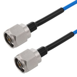 Picture of N Male to N Male Cable Using 402SS Series Coax with Heavy Duty Boot, 1.5 ft