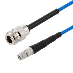 Picture of N Female to SMA Male Cable Using 402SS Series Coax with Heavy Duty Boot, 3.0 ft
