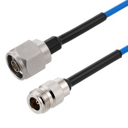 Picture of N Male to N Female Cable Using 402SS Series Coax with Heavy Duty Boot, 1.5 ft