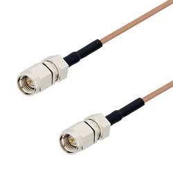 Picture of SMA Male to SMA Male Cable Assembly using RG178 Coax, 1 FT
