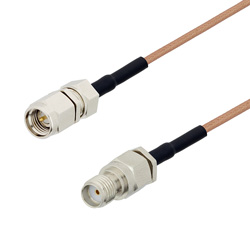 Picture of SMA Male to SMA Female Cable Assembly using RG178 Coax, 1.5 FT