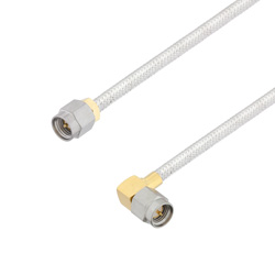 Picture of SMA Male to SMA Male Right Angle Cable Assembly using LC141TB Coax, 1 FT