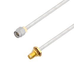 Picture of SMA Male to SMA Female Bulkhead Cable Assembly using LC141TB Coax, 1 FT