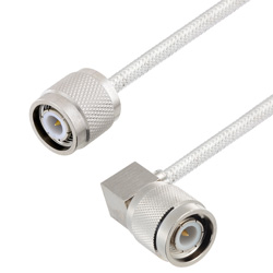 Picture of TNC Male to TNC Male Right Angle Cable Assembly using LC141TB Coax, 10 FT