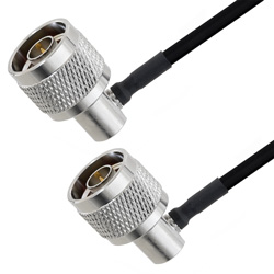 Picture of N Male Right Angle to N Male Right Angle Cable Assembly using LC141TBJ Coax, 1 FT
