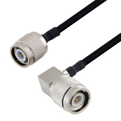 Picture of TNC Male to TNC Male Right Angle Cable Assembly using LC141TBJ Coax, 1.5 FT