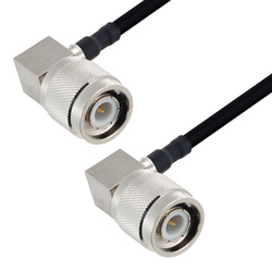Picture of TNC Male Right Angle to TNC Male Right Angle Cable Assembly using LC141TBJ Coax, 1 FT