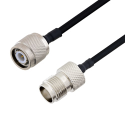 Picture of TNC Male to TNC Female Cable Assembly using LC141TBJ Coax, 4 FT
