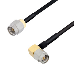Picture of SMA Male to SMA Male Right Angle Cable Assembly using LC085TBJ Coax, 1 FT