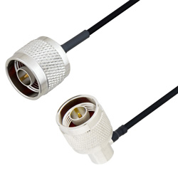 Picture of N Male to N Male Right Angle Cable Assembly using LC085TBJ Coax, 6 FT