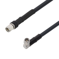 Picture of Low Loss SMA Male to SMA Male Right Angle Cable Assembly using LMR-240 Coax, 3 FT with Times Microwave Components