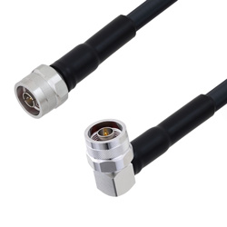 Picture of Low Loss N Male to N Male Right Angle Cable Assembly using LMR-400-DB Coax, 5 FT with Times Microwave Components