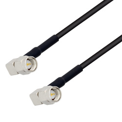 Picture of Low Loss SMA Male Right Angle to SMA Male Right Angle Cable Assembly using 100 Series Coax, 1.5 FT