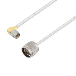 Picture of SMA Male Right Angle to N Male Cable Assembly using LC141TB Coax, 1.5 FT