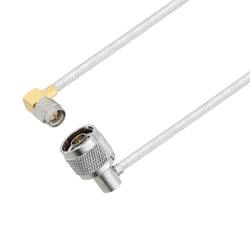 Picture of SMA Male Right Angle to N Male Right Angle Cable Assembly using LC141TB Coax, 1 FT
