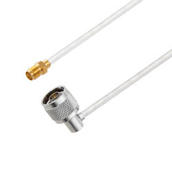 Picture of N Male Right Angle to SMA Female Cable Assembly using LC141TB Coax, 4 FT
