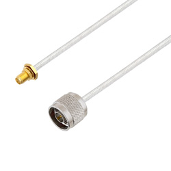 Picture of N Male to SMA Female Bulkhead Cable Assembly using LC141TB Coax, 3 FT