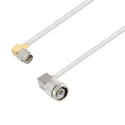 Picture of SMA Male Right Angle to TNC Male Right Angle Cable Assembly using LC141TB Coax, 1.5 FT
