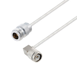 Picture of N Female to TNC Male Right Angle Cable Assembly using LC141TB Coax, 5 FT