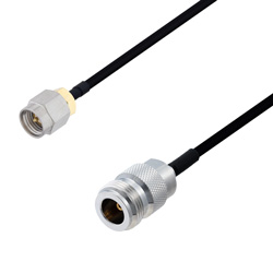 Picture of SMA Male to N Female Cable Assembly using LC141TBJ Coax, 1.5 FT