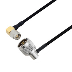 Picture of SMA Male Right Angle to N Male Right Angle Cable Assembly using LC141TBJ Coax, 1.5 FT