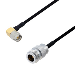 Picture of N Female to SMA Male Right Angle Cable Assembly using LC141TBJ Coax, 1.5 FT