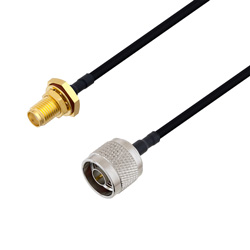 Picture of N Male to SMA Female Bulkhead Cable Assembly using LC141TBJ Coax, 10 FT