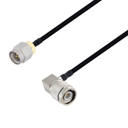 Picture of SMA Male to TNC Male Right Angle Cable Assembly using LC141TBJ Coax, 2 FT