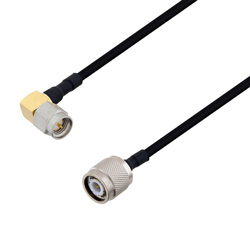 Picture of SMA Male Right Angle to TNC Male Cable Assembly using LC141TBJ Coax, 1.5 FT