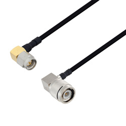 Picture of SMA Male Right Angle to TNC Male Right Angle Cable Assembly using LC141TBJ Coax, 1.5 FT