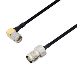 Picture of SMA Male Right Angle to TNC Female Cable Assembly using LC141TBJ Coax, 1.5 FT