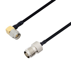 Picture of SMA Male Right Angle to TNC Female Cable Assembly using LC141TBJ Coax, 2 FT