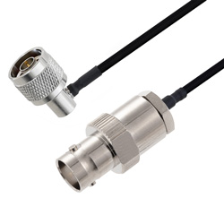 Picture of BNC Female to N Male Right Angle Cable Assembly using LC141TBJ Coax, 1.5 FT