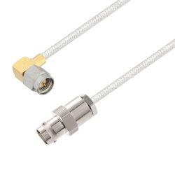 Picture of BNC Female to SMA Male Right Angle Cable Assembly using LC085TB Coax, 1.5 FT