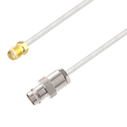 Picture of BNC Female to SMA Female Cable Assembly using LC085TB Coax, 1 FT