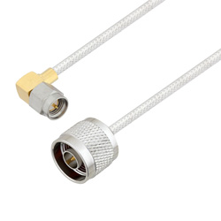 Picture of N Male to SMA Male Right Angle Cable Assembly using LC085TB Coax, 2 FT