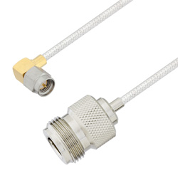 Picture of N Female to SMA Male Right Angle Cable Assembly using LC085TB Coax, 3 FT