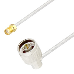 Picture of N Male Right Angle to SMA Female Cable Assembly using LC085TB Coax, 1 FT