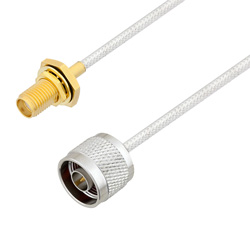 Picture of N Male to SMA Female Bulkhead Cable Assembly using LC085TB Coax, 10 FT