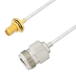 Picture of N Female to SMA Female Bulkhead Cable Assembly using LC085TB Coax, 1.5 FT