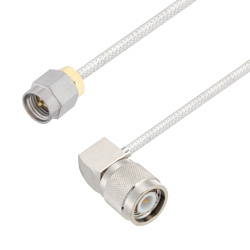 Picture of SMA Male to TNC Male Right Angle Cable Assembly using LC085TB Coax, 1.5 FT