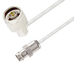 Picture of BNC Female to N Male Right Angle Cable Assembly using LC085TB Coax, 1.5 FT