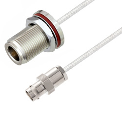 Picture of BNC Female to N Female Bulkhead Cable Assembly using LC085TB Coax, 1 FT