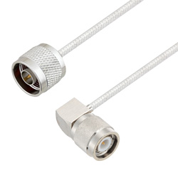 Picture of N Male to TNC Male Right Angle Cable Assembly using LC085TB Coax, 1.5 FT