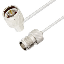 Picture of N Male Right Angle to TNC Female Cable Assembly using LC085TB Coax, 1.5 FT